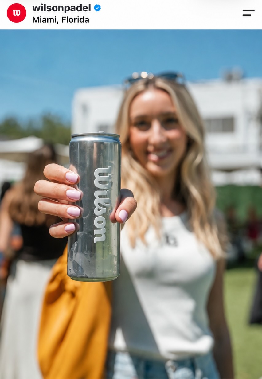 Wilson custom branded canned water — Miami event activation